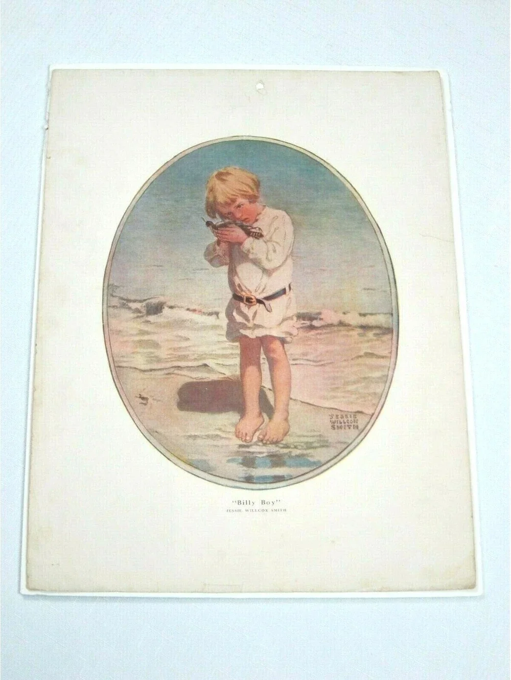 Antique 1914 Collier's Litho Art Print Billy Boy by Jessie Willcox Smith 15x12